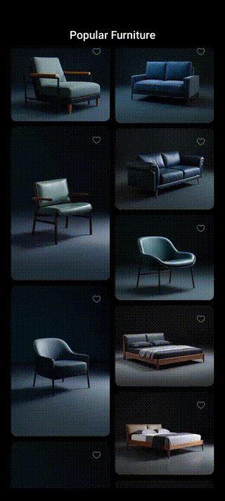 A two-column waterfall gallery built on Lynx, scrolling